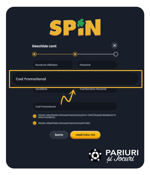 cod promoțional spin bonus fără depunere